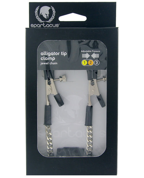 Adjustable Alligator Nipple Clamps W-silver Chain