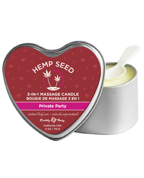 Earthly Body 3 In 1 Massage Candle - 6 Oz Private Party