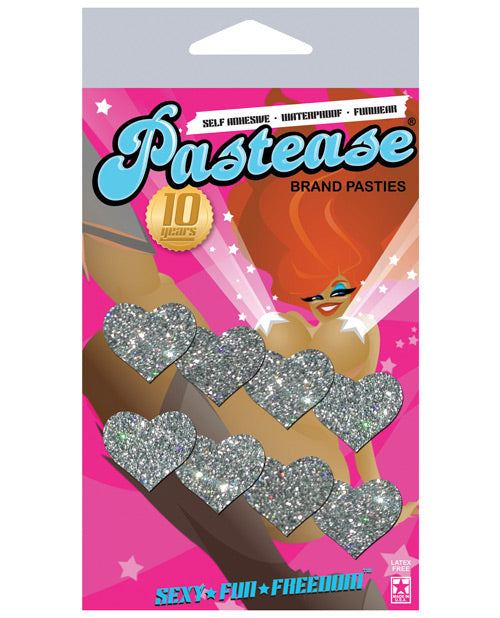 Pastease Mini Glitter Hearts - Silver Pack Of 8