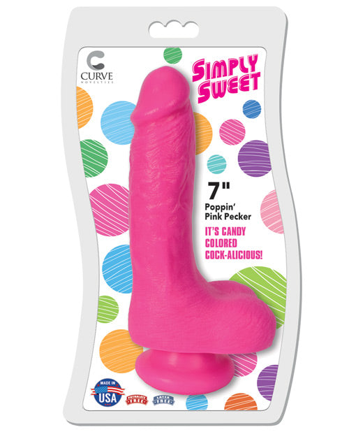 Curve Novelties Simply Sweet 7" Dong - Poppin Pink