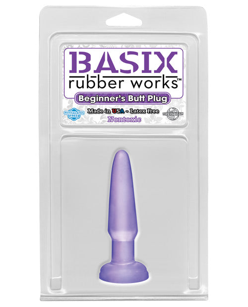 Basix Rubber Works Beginner's Butt Plug - Purple