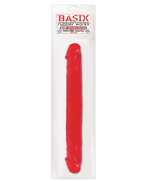 Basix 12" Jelly Double Dong - Red