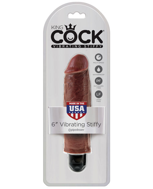 King Cock 6" Vibrating Stiffy - Brown