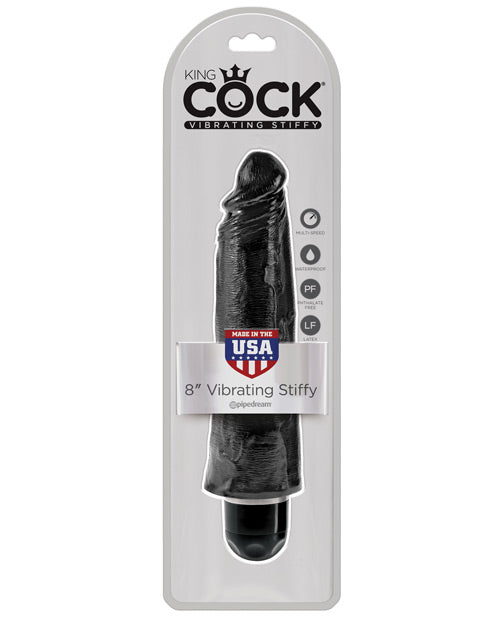 King Cock 8" Vibrating Stiffy - Black