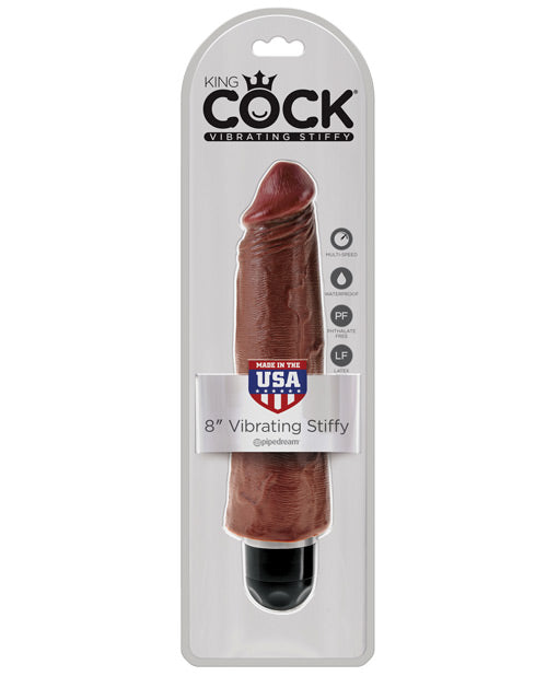 King Cock 8" Vibrating Stiffy - Brown