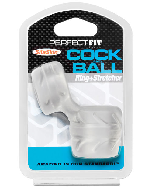 Perfect Fit Silaskin Cock And Ball Ring - Clear