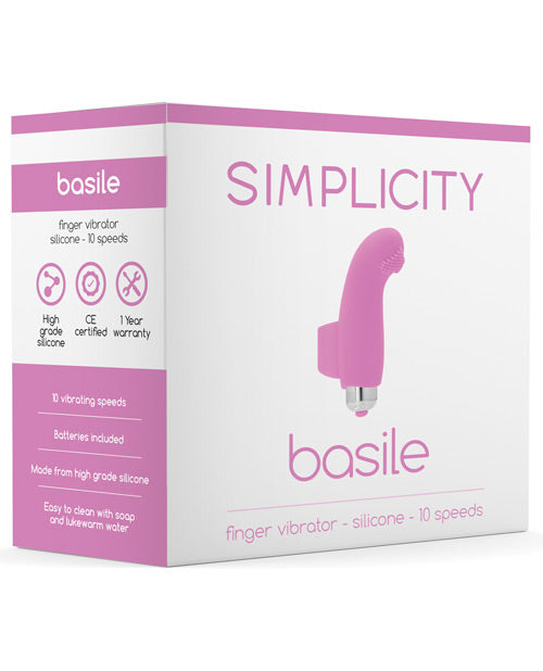 Shots Simplicity Basile Finger Vibrator - 10 Speed Pink