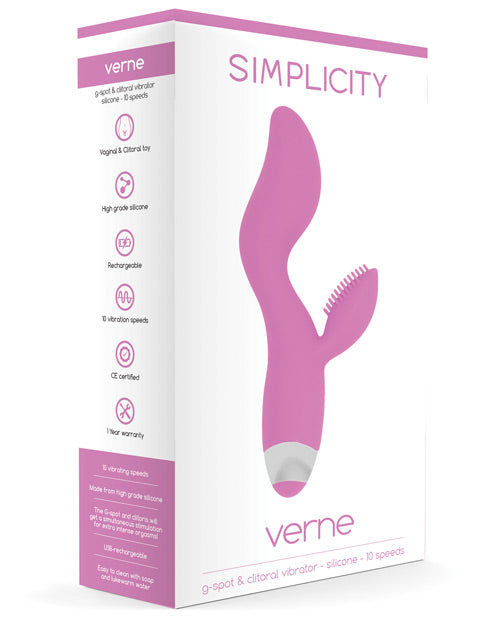 Shots Simplicity Verne Rechargeable Clitoral Vibrator - 10 Speed Pink