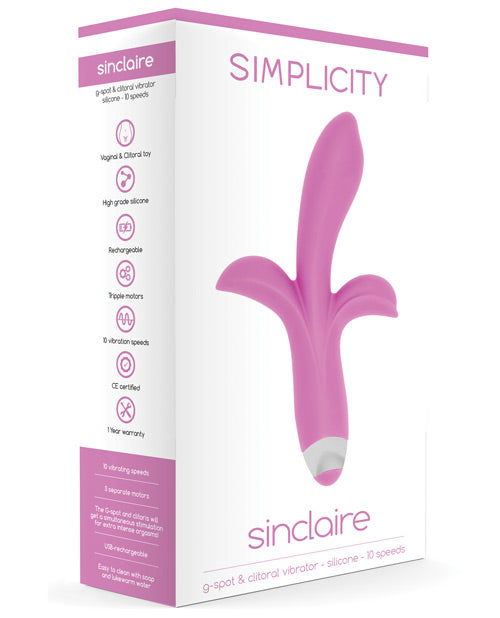 Shots Simplicity Sinclaire Rechargeable G Spot & Clitoral Vibrator - 10 Speed Pink