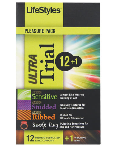 Lifestyles Condoms Ultra Trial Pleasure Pack - Box Of 13