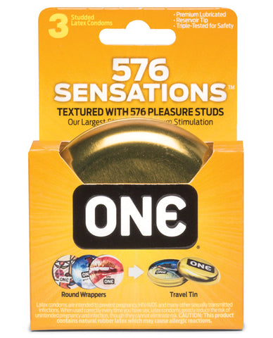 One 576 Sensations Condoms - Box Of 3