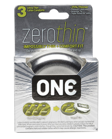 One Zero Thin Condoms - Box Of 3