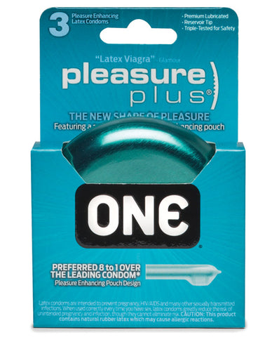 One Pleasure Plus Condoms - Box Of 3