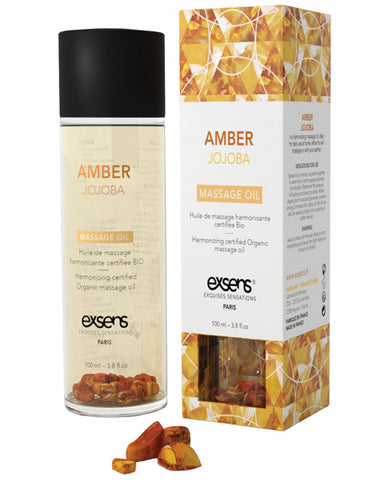Exsens Of Paris Organic Massage Oil W-stones - Amber Jojoba