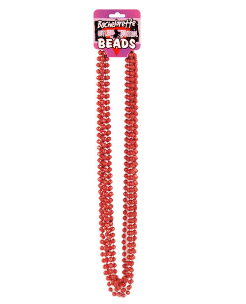 Bachelorette Outta Control Beads - Metallic Red Pack Of 6