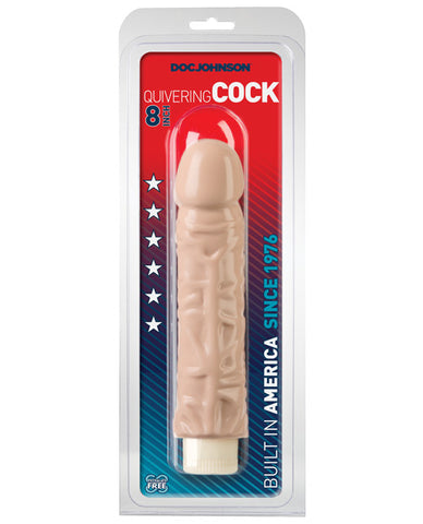 Quivering Cock 8" Vibe - White