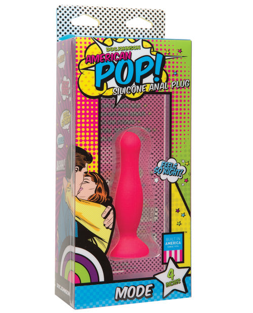American Pop Mode 4" Silicone Anal Plug - Pink