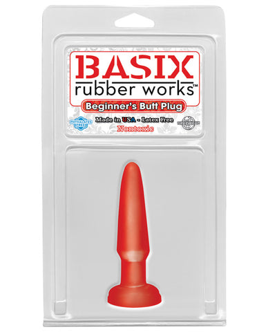 Basix Rubber Works Beginner's Butt Plug - Red