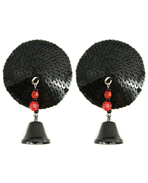 Sequin Nipple Covers Round W-bells - Black