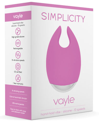 Shots Simplicity Vayle Rechargeable Clitoral Handheld Vibe - 10 Speed Pink