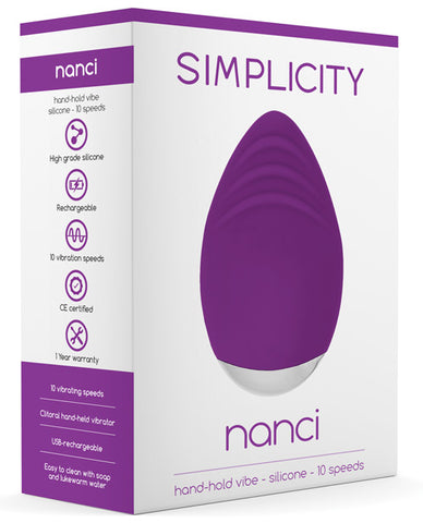 Shots Simplicity Nanci Rechargeable Clitoral Handheld Vibe - 10 Speed Purple