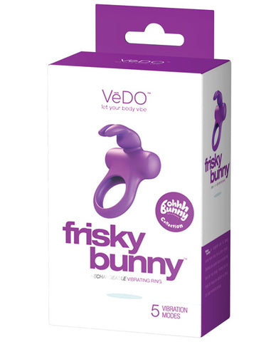 Vedo Frisky Bunny Rechargeable Vibrating Ring - Perfectly Purple