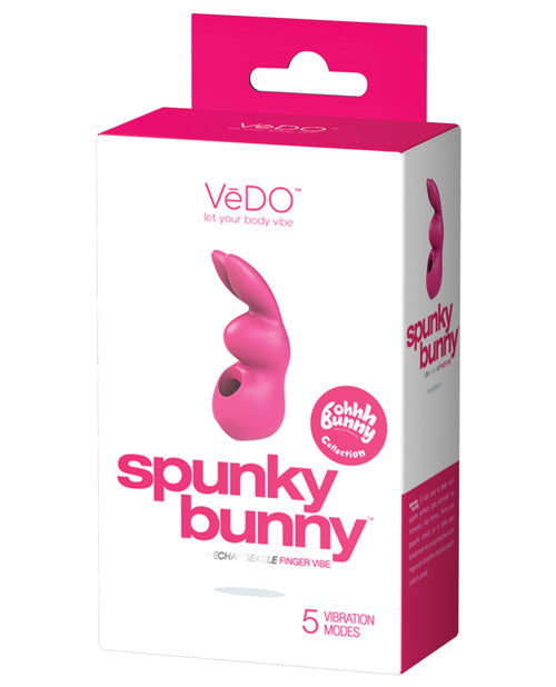 Vedo Spunky Bunny Rechargeable Finger Vibe - Pretty In Pink
