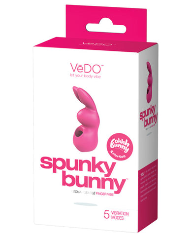 Vedo Spunky Bunny Rechargeable Finger Vibe - Pretty In Pink